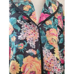 VTG Kathryn Floral Button Down Satin(?) PJ Nightshirt Long Sleeve Top Wo… Size M Photo 9