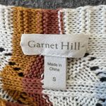 Garnet Hill  Striped Pointelle Knit Sweater Organic Cotton Linen Browns Womens S Photo 3