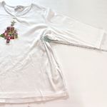 Quacker Factory White‎ Embroidered Rhinestone Christmas Tree Knit Top Size 2X White Photo 6