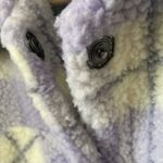7 For All Mankind Seven For All Mankind Womens Small Purple Plaid Jacket Sherpa Teddy Truc… Photo 7