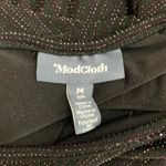 Modcloth  Shimmer On Show Dress Long Sleeve Tulip Skirt Dress Black Photo 10