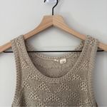 Anthropologie Moth Gold Sheen Shimmer Tight Knit Tank Top Sleeveless Round Neck Photo 2