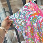 Lilly Pulitzer  Avette coverup Kaftan tunic fringe scuba to cuba print colorful Photo 5