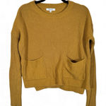 Madewell  Mustard Yellow Chunky Knit Cropped Pullover Sweater Womens XS Fall Cozy Photo 0