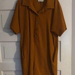 Anthropologie Textured Orange Rust Romper Photo 0