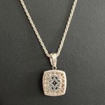 EAS Sterling Silver & 14kt Yellow Gold Cushion Cut Green Amethyst Necklace, 18” Photo 3