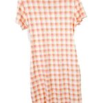 Stitch Fix NWT 41 Hawthorn Brigitte Knit Dress Peach Gingham Size Small S NEW Photo 6