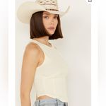 ROCK & ROLL DENIM WOMEN'S RIB CORSET SLEEVELESS TANK White Size M Photo 1