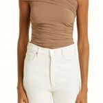 Goldsign Tan Ruched Bodysuit Photo 1
