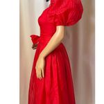 American Vintage  80’s Roberta red formal party dress, puff sleeves tie-waist XS Photo 10