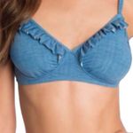 Vera Bradley Shannon Chambray Ruffle Bikini Top in Medium Wash Blue Photo 11