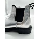 Steve Madden Baylor Silver Metallic Leather Chelsea Boots Women’s Size 9 Photo 5