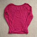 Old Navy Pink Striped Long Sleeve Scoop Neck T-Shirt 100% Cotton Soft Small GUC Photo 4