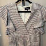 Robert Rodriguez  Basia Mini Dress Stripe Ruffle Cotton‎ Size 6 Photo 3