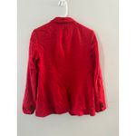 Banana Republic  Womens Long and Lean Linen Blazer Size 6 Red Office Business Photo 1