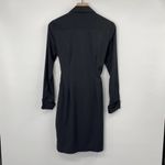 J. McLaughlin Tie Waist Mini Shirtdress Charcoal Gray Long Sleeve Twill Womens XS Photo 2