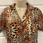 Bimba Y Lola leopard print silk blouse medium Tan Photo 1