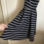 Papaya 🌞 Black & White Striped Spaghetti Criss Cross Strap on Back Midi Dress #R Photo 3