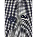 VTG Cricket Lane Dress L Gingham Blue White Stars Embroidery Granny Cottage Maxi Size L Photo 4