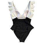 Summersalt  Ruffle Backflip Swimsuit One Piece Black White Women's Size 8 Photo 3