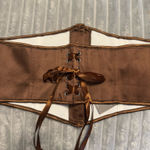 Halloween Sleek Brown Belt Pirate Corset Size 16 Photo 4