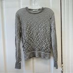 Vince . 100% wool grey striped long sleeve sweater women's medium Photo 1