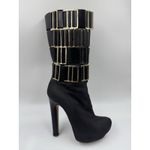Herve Leger Herver Leger Runway High Heel Boots Suede/Leather Black 35.5 EU 5 US Photo 10