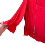Zac and Rachel Red/Orange Blouson Peasant Boho Blouse Size Medium Photo 1