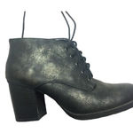 Soda  Womens‎ Heeled Bootie Size 7.5 Faux Leather Black Lace Up Boots 3" Heel Photo 0