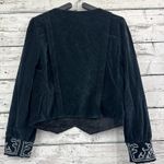 Snak Women's 100% Cotton Outer Embroidered‎ Velvet Long Sleeve Jacket [Size 10] Black Photo 4
