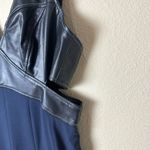 Anthropologie New  Black Navy Faux Leather Cut-Out Sleeveless Midi Dress Size 12 Photo 4