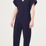 Club Monaco NEW Janah V-Neck Jumpsuit In Aviator Navy Blue Size 2 Quiet Luxe Photo 0