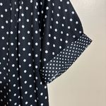 Vintage B/W 50s Polkadot Satin Top Size S Black Size M Photo 3