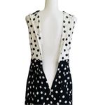 ZARA Dress Black White Ivory Contrast Polka Dots Sleeveless Pleated Midi Small Photo 6
