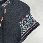 Sundance XS Lapland Nordic Fair Isle Lambswool Sweater Dress Embroidered Gray Photo 4
