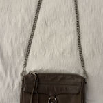 Rebecca Minkoff Mini MAC Leather Crossbody Bag Taupe Silver Hardware Photo 0