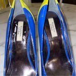 Simply Vera, Vera Wang Simply Vera Vera Wang Cobalt Blue Lime Green Platform Pump Heels Photo 2