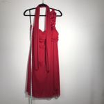 EUREKA Red One Shoulder Cocktail Dress With Scarf Size XL Photo 2