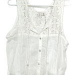 Joie  Crocheted Linen Blend Top w/ Mother of Pearl Buttons & Bead Accent $148 NWT Photo 0