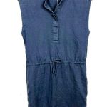 James Perse Standard Womens Linen Dress Sleeveless Button Front Blue Size Small Photo 2