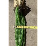 Vintage Green Jade Agate Glass Multi Strand Beaded Women’s Necklace Sz 19” Photo 7