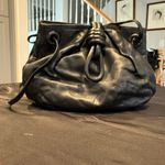 Loewe Vintage  Flamenco Knot Drawstring Bag Black Nappa Leather Pouch Clutch Photo 3