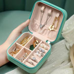 1pc Mini Jewelry Box, Portable Jewelry Storage Box, PU Leather‎ Small Organizer Photo 0
