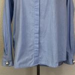 ZARA  Basic Blue Pearl Crochet Detailing Button Down Women's Shirt, Sz Medium Photo 3