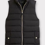 J.Crew Quilted Puffer Vest Women's XS Black Full Zipper Pockets High Neck Photo 0