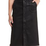 Paige  Meadow Coated Utility Button Front Midi Skirt in Black Fog 27 Photo 0