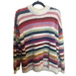 MINKPINK Striped Eyelash Fuzzy Sweater Women Size Small Multicolor Boho Photo 0