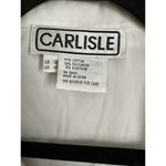 Carlisle  Blouse Women's Size 12 White Front Embroidered Medallions Tie Front Photo 2