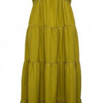 Ellison  maxi dress ruffled cap sleeves Size S 100%rayon green, lime V neck Photo 0