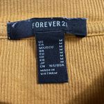 Forever 21  Top Women's M Mustard Yellow Ribbed Lettuce Trim Cropped T-Shirt Photo 3